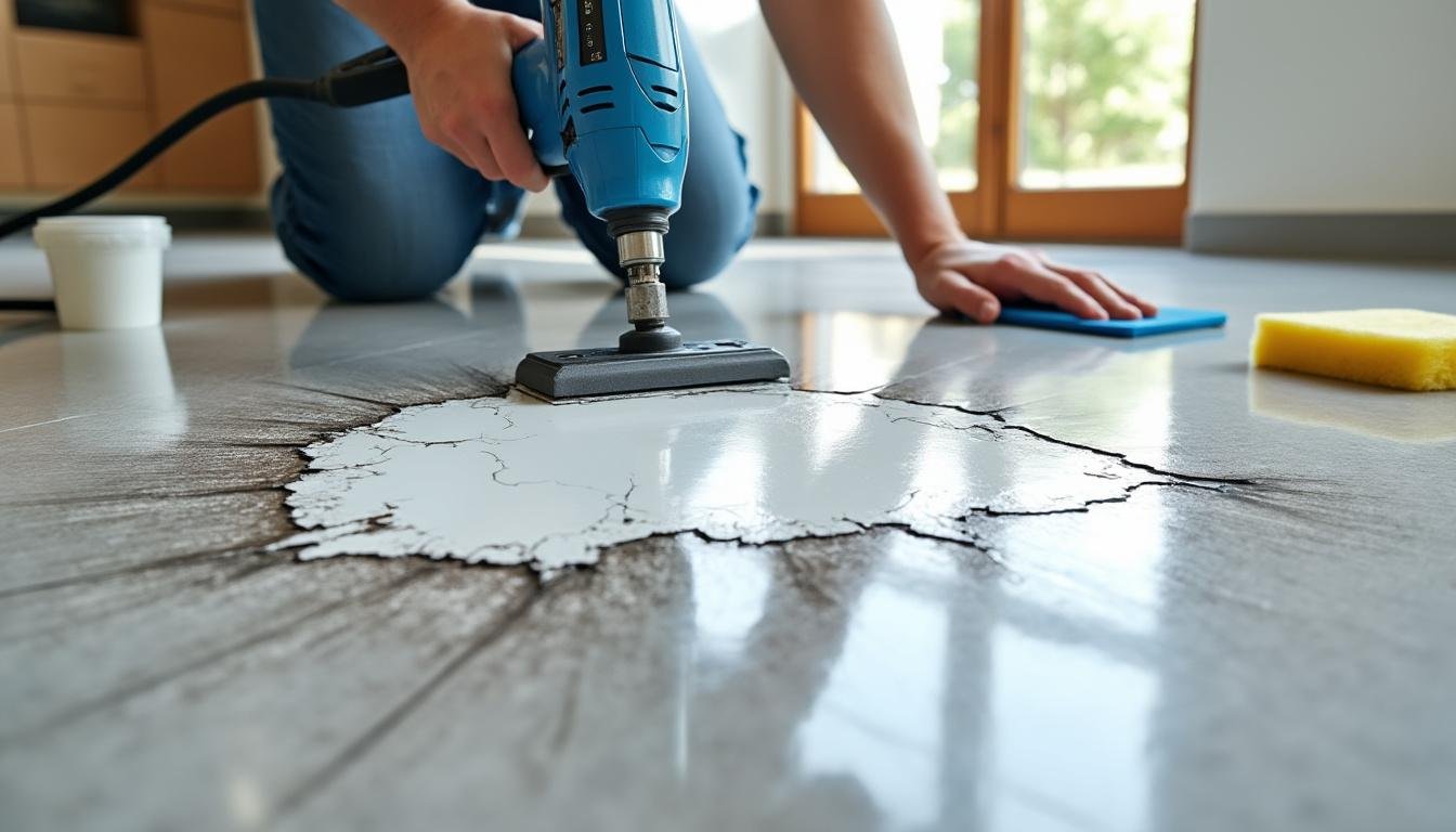 Comment réparer un lino enfoncé sans avoir à tout remplacer ?