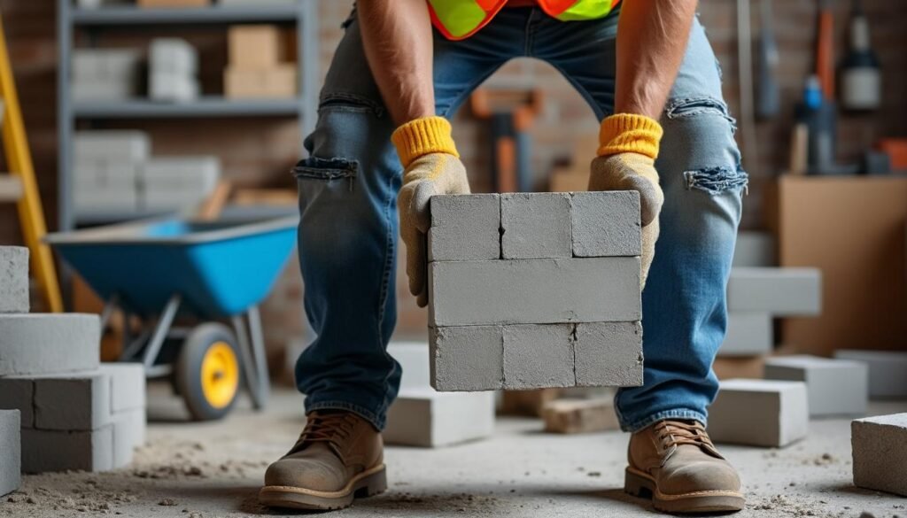 découvrez le poids moyen d'un parpaing et apprenez des techniques simples et efficaces pour le soulever sans risquer de vous blesser au dos.